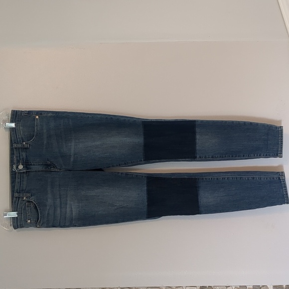 Gap Denim Legging Women's Size 10  32x 29 Jeans Leg Patches Fraying Skinny - Picture 1 of 13